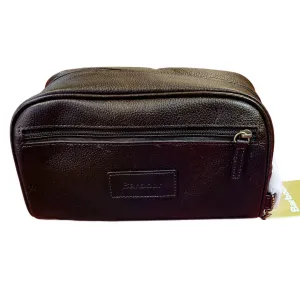 Barbour leather wash bag in Dark Brown Chocolate UBA0009BR91