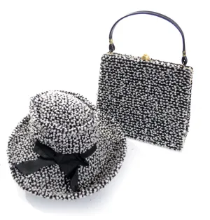 1960's MOD Vintage Hat Matching Handbag Ellen Jane