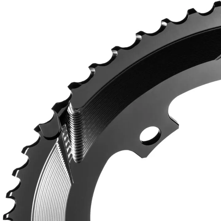 Absolute Black Round Road Chainring 2X 110/4 Shimano 9100 (50T/52T/53T)