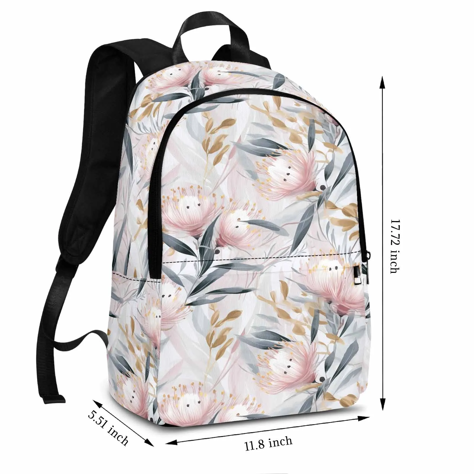 Australian Floral Pink & Grey Adult Casual Backpack