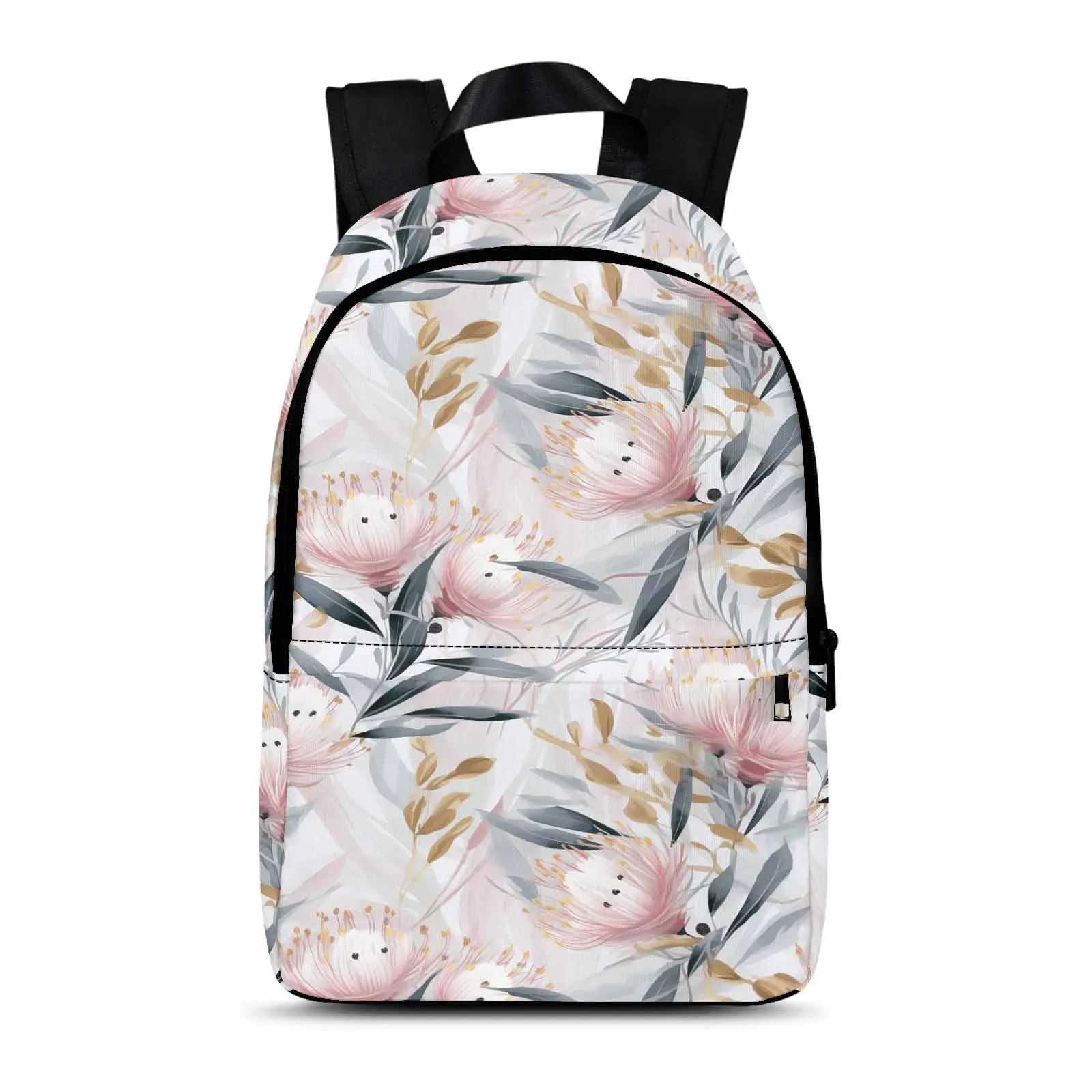 Australian Floral Pink & Grey Adult Casual Backpack