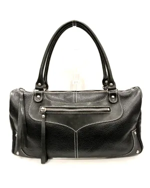 Authentic Black Leather Handbag from Ginza Yoshinoya