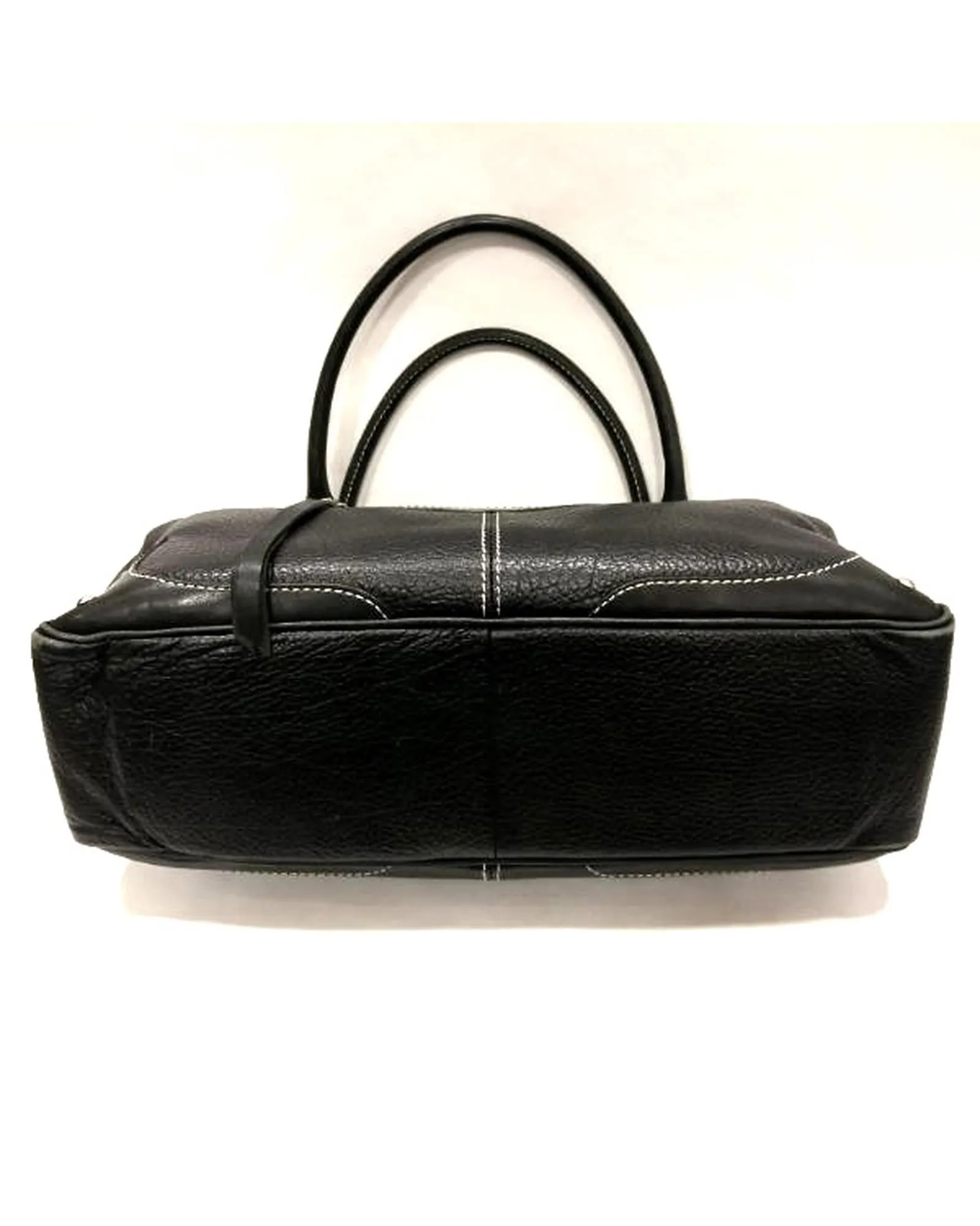 Authentic Black Leather Handbag from Ginza Yoshinoya