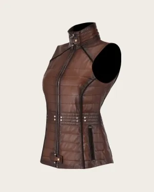 Brown embroidered vest