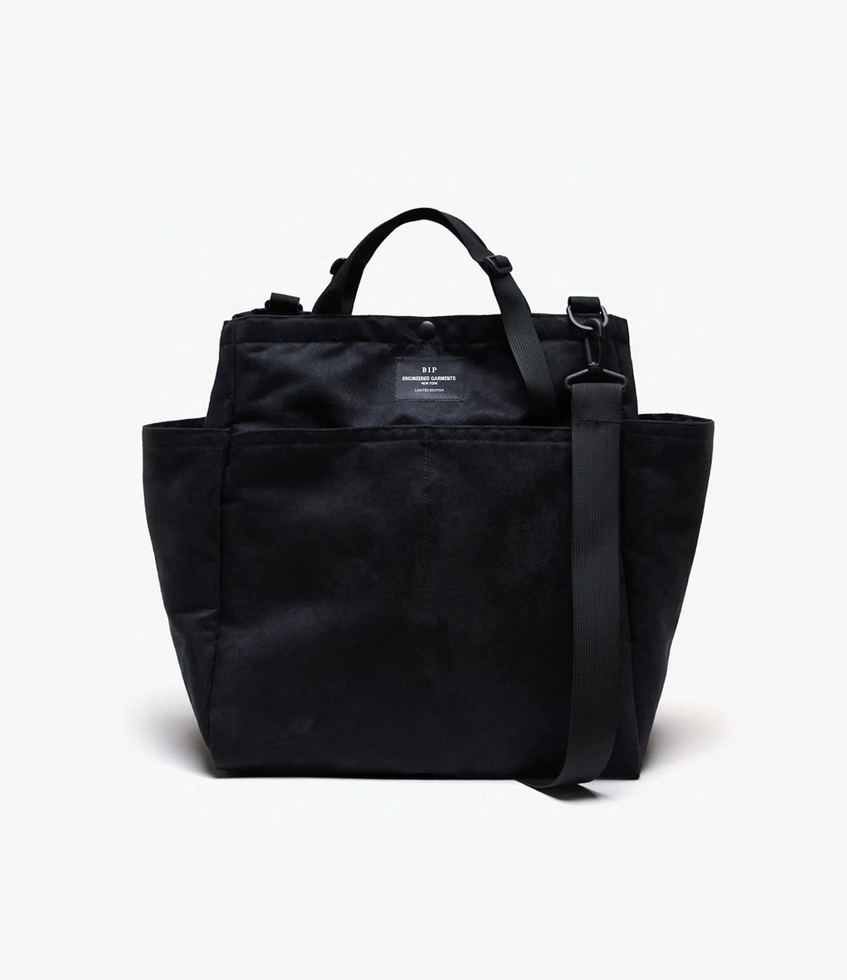 Carry-All Beach Bag – Black Polyester Fake Suede