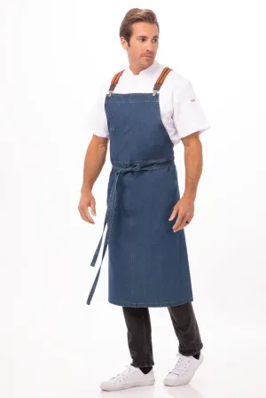 Chef Works Berkeley Chefs Bib Apron- Medium Blue