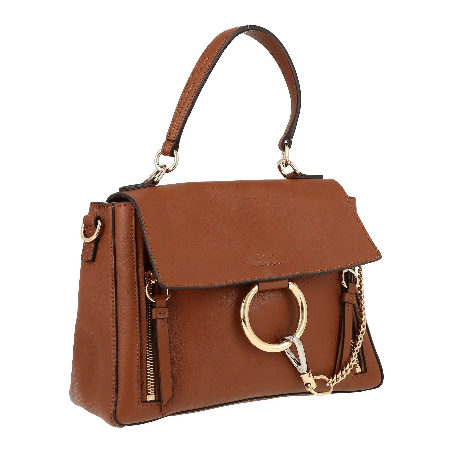 Chloé Faye Leather Shoulder Bag - Brown