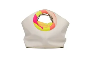 Emilio Pucci - White Canvas Bag with Colorful Handle with Second Removable Bag - One Size