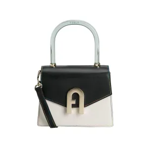 Furla Electra Top Handle - Black, White and Gold