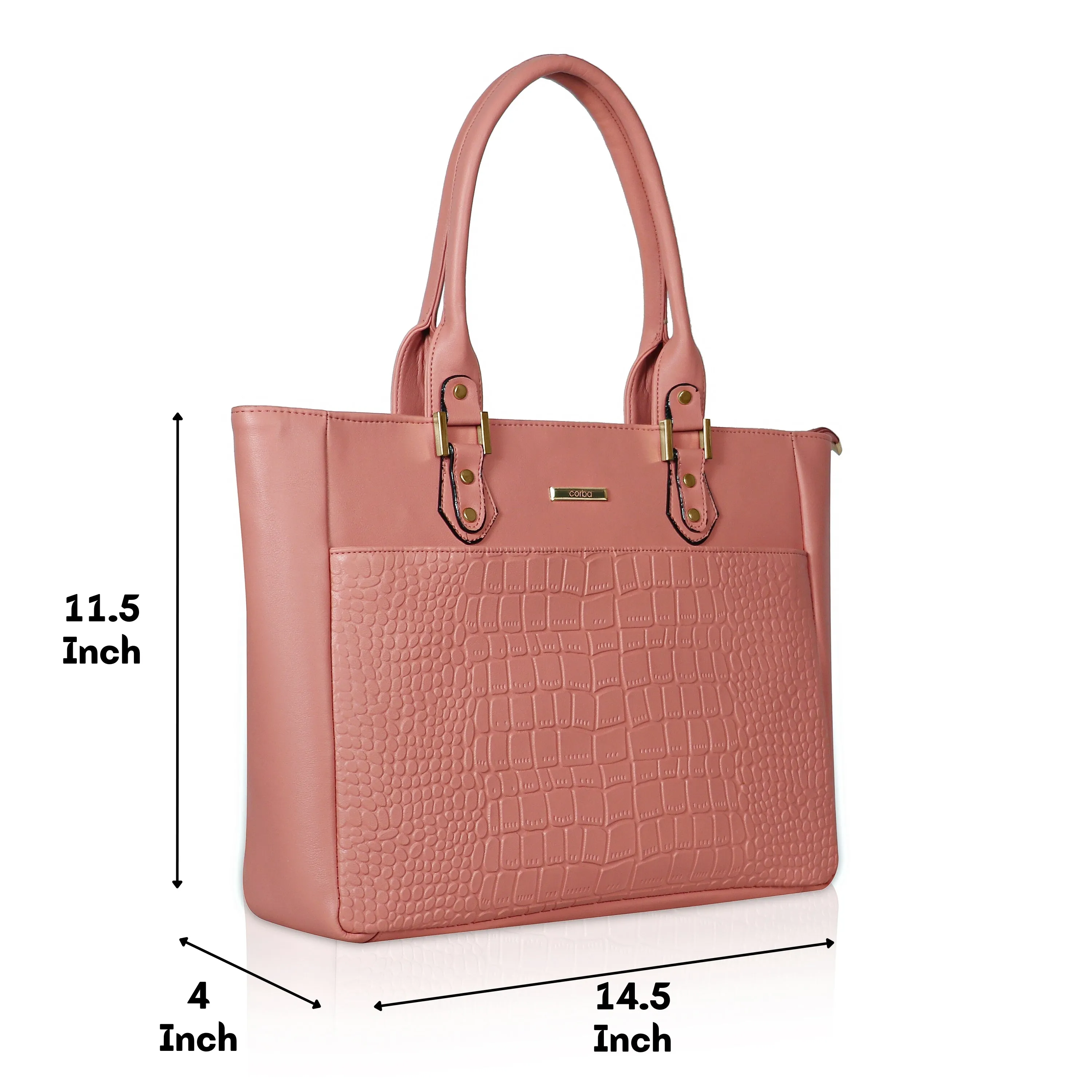 HandBag with Laptop case Coral Pink