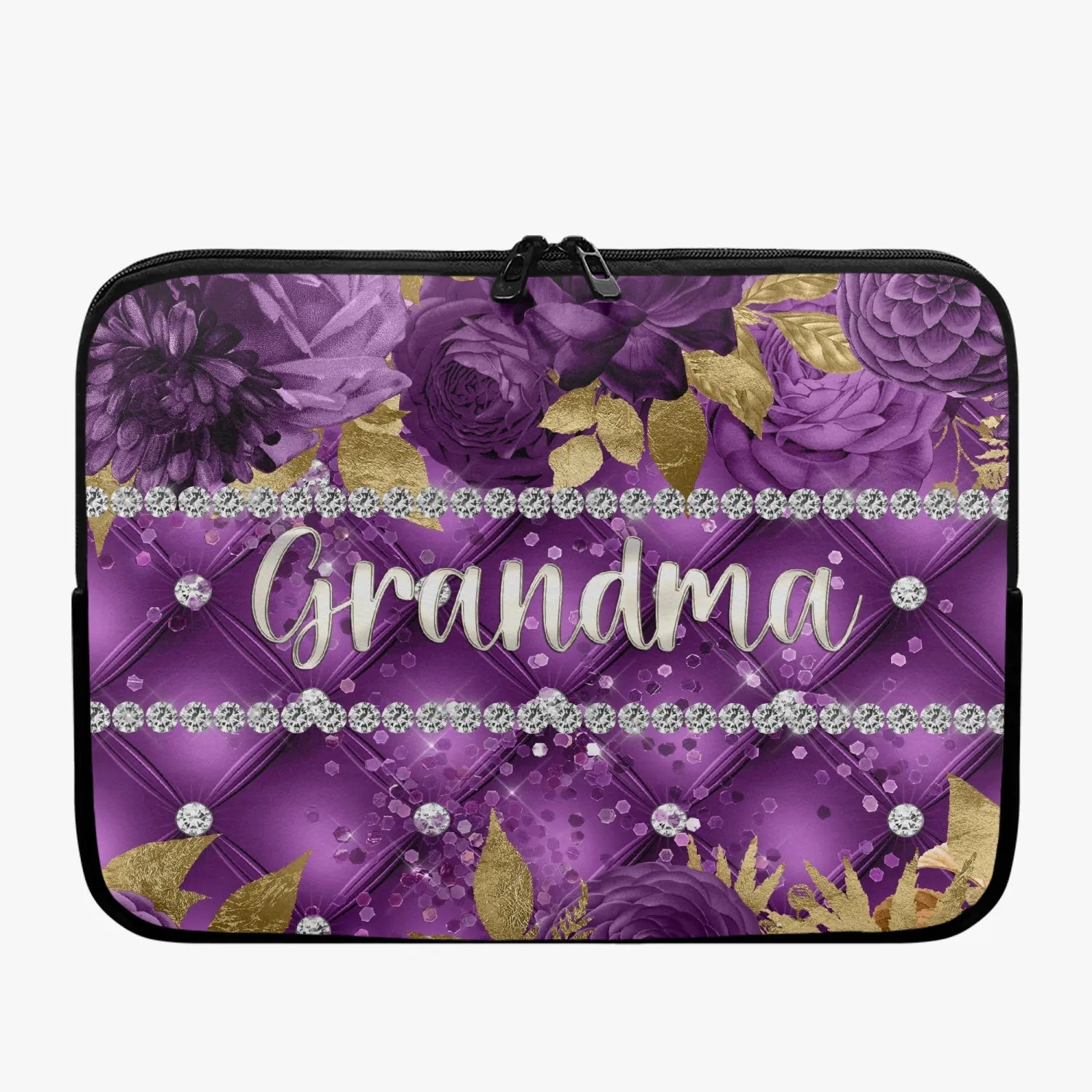 Laptop Sleeve - without handles - Purple Floral - Grandma