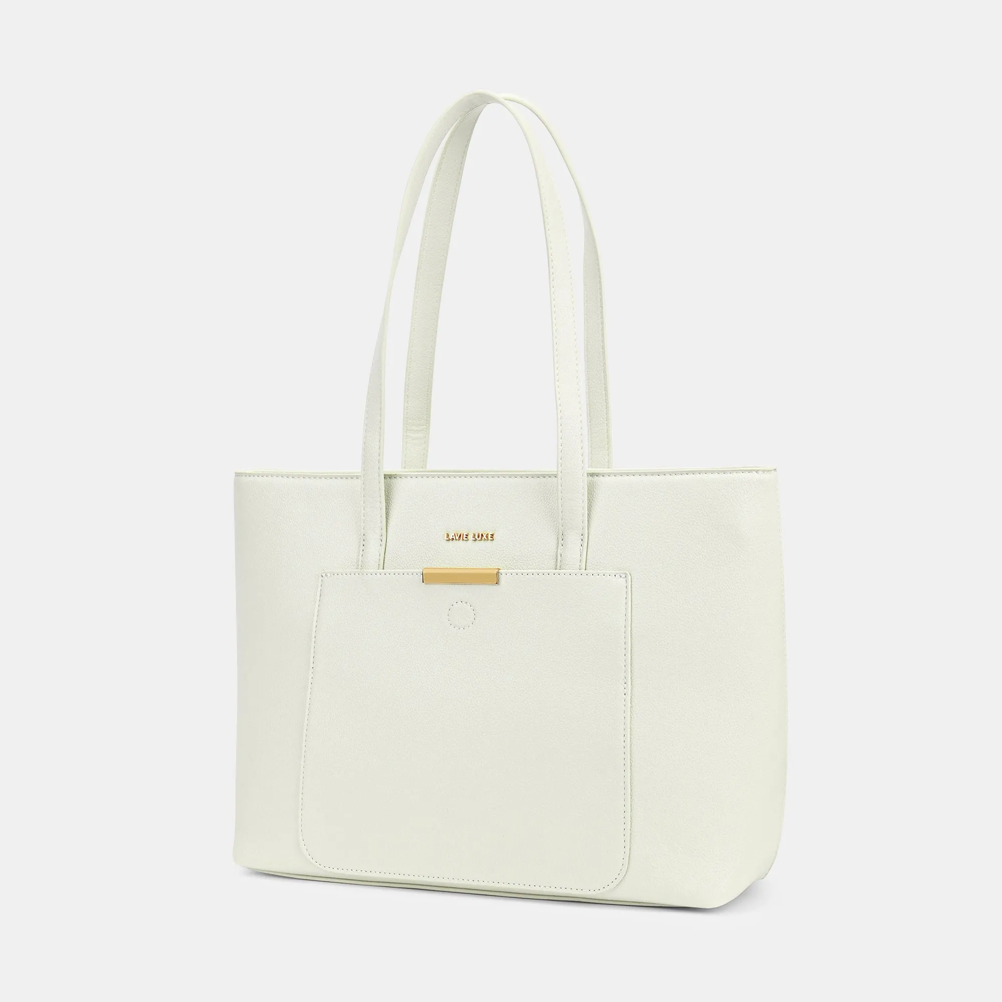 Lavie Luxe Bliss Off White Large Women's Tote