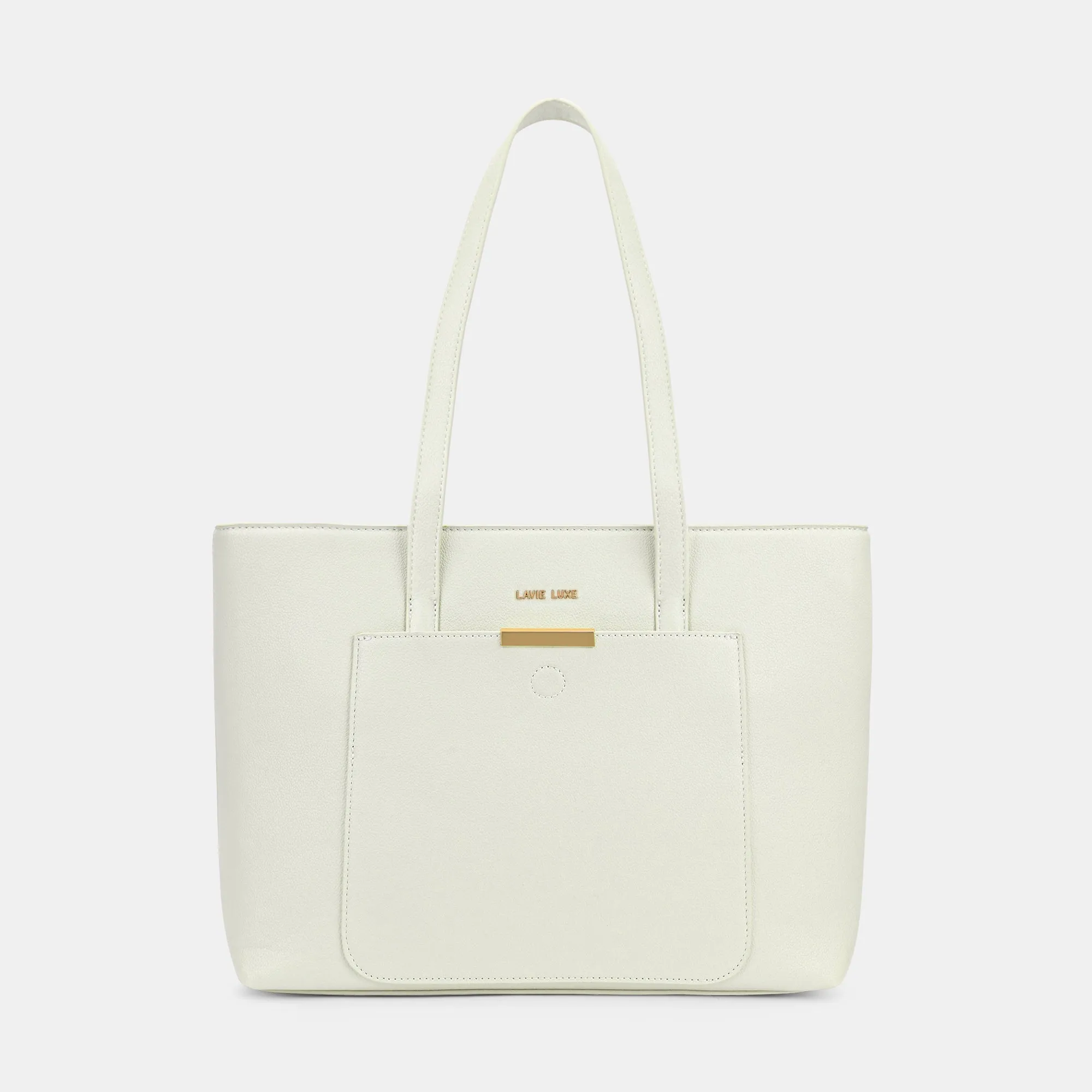 Lavie Luxe Bliss Off White Large Women's Tote