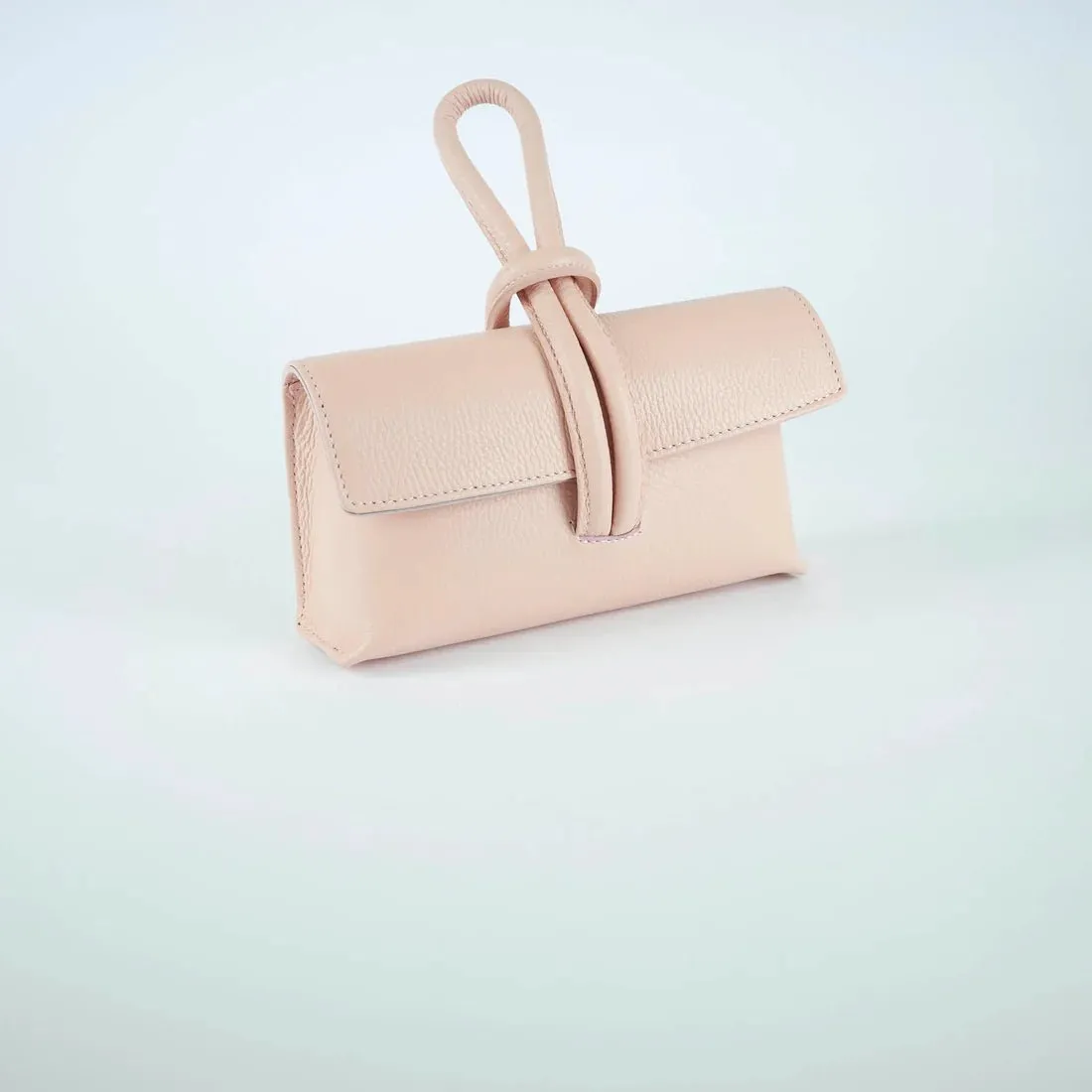 Light Pink Modern Leather Clutch & Crossbody