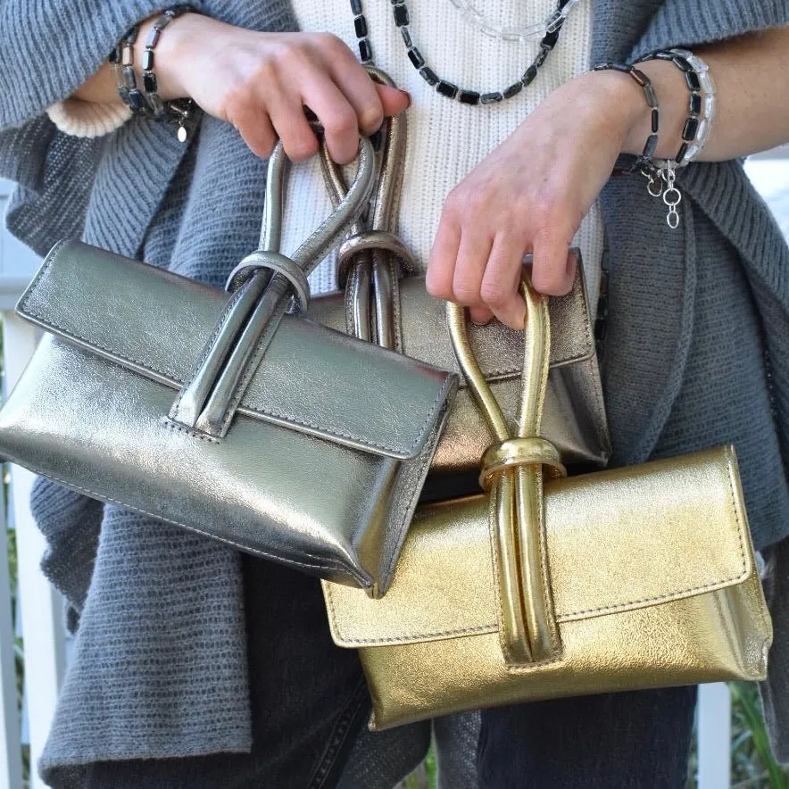 Light Pink Modern Leather Clutch & Crossbody