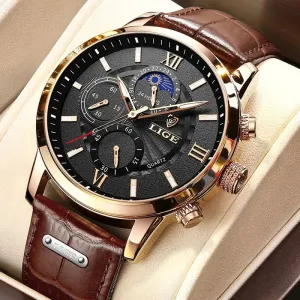 Men's Luxury Leather Quartz Watch