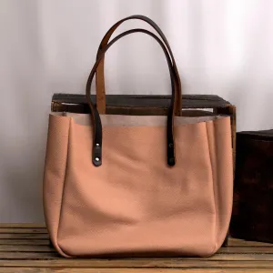 MONT5 Kel Personalized Carryall Pink Leather Tote