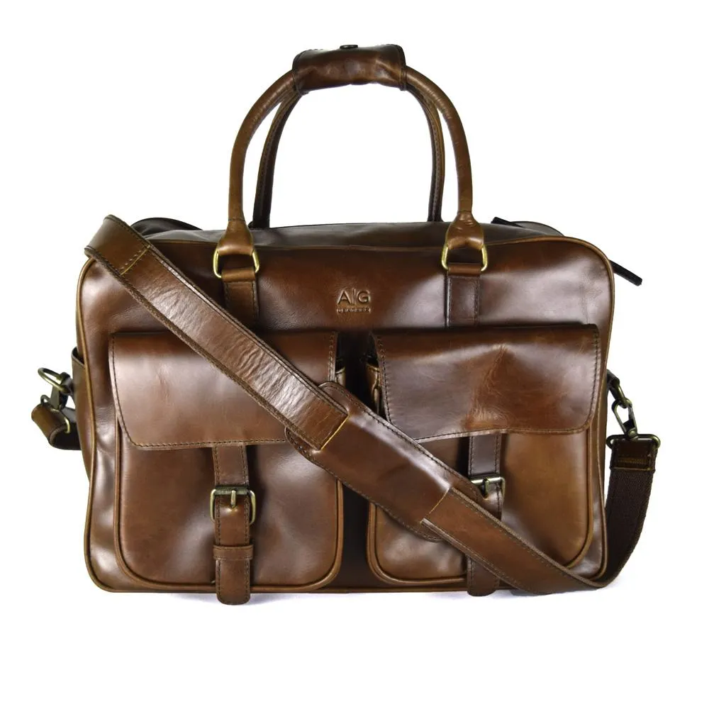 Overnighter Briefcase in Chocolate Leather