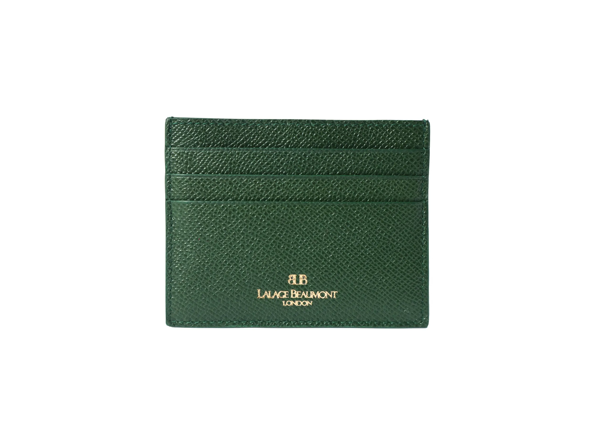 Single Card Holder Dolomite Pebble Print Calf Leather - Dark Green