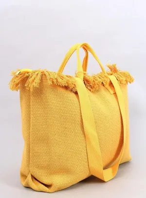 TEEK - Yellow Fringe Top Beach Bag