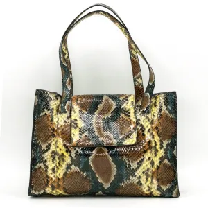 Turquoise & Tan Python Handbag