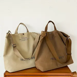 Womens Stylish Letter Canvas Tote Spacious  Versatile Travel Companion